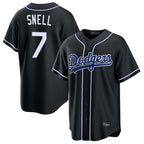 Kooe LA.Dodgers #7 Blake Snell Player Black Carbon Limited Home Stitched Jerseys