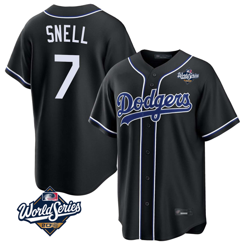 Kooe LA.Dodgers #7 Blake Snell Player Black Carbon Limited World Series Home Stitched Jerseys