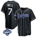 Kooe LA.Dodgers #7 Blake Snell Player Black Carbon Limited World Series Meet Home Stitched Jerseys