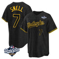 Kooe LA.Dodgers #7 Blake Snell Player Black Snake Skin City Game Home World Series Stitched Jerseys