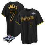 Kooe LA.Dodgers #7 Blake Snell Player Black Snake Skin City Game Home World Series Stitched Jerseys