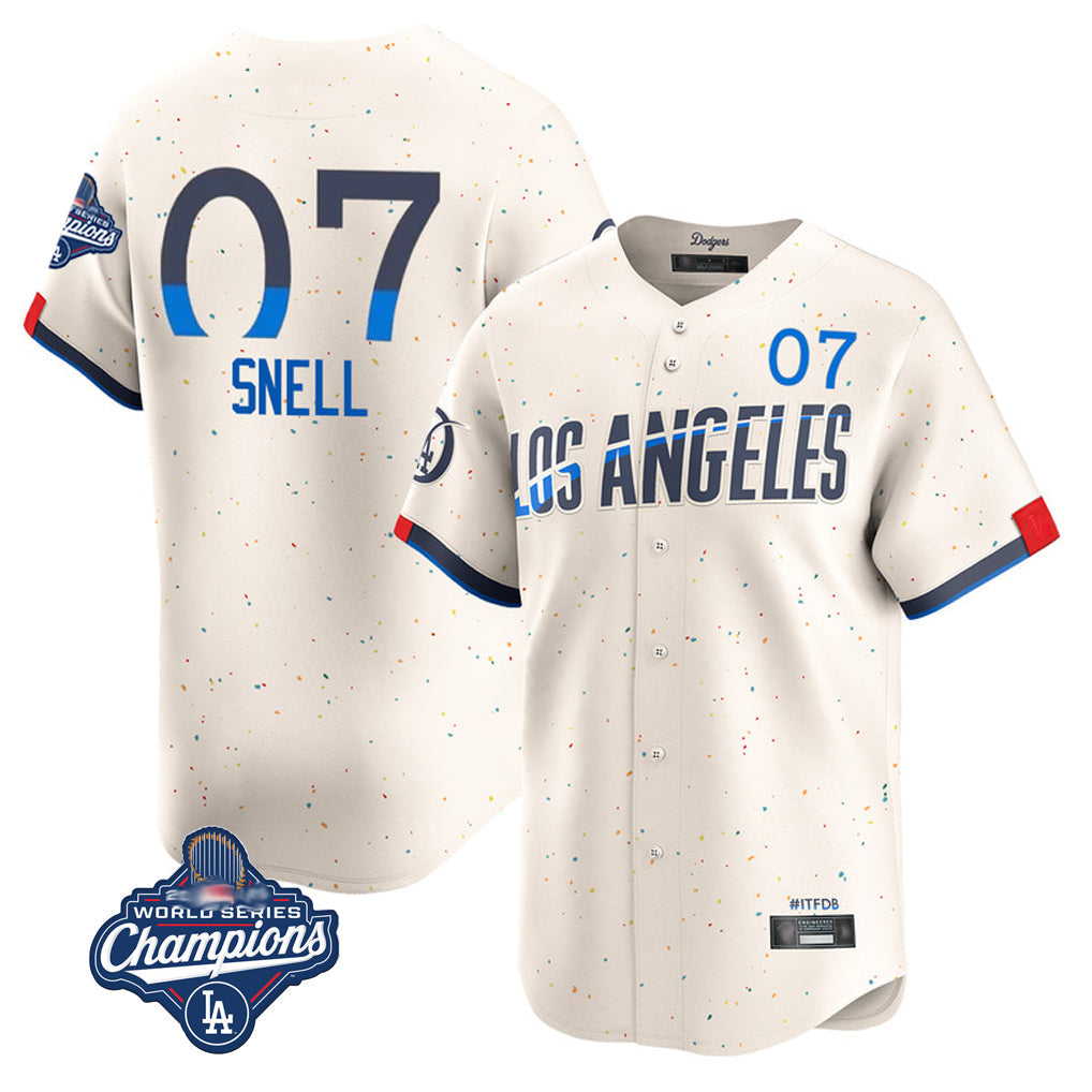 Kooe LA.Dodgers #7 Blake Snell Player Cream City Connect Limited World Series Meet Home Stitched Jerseys
