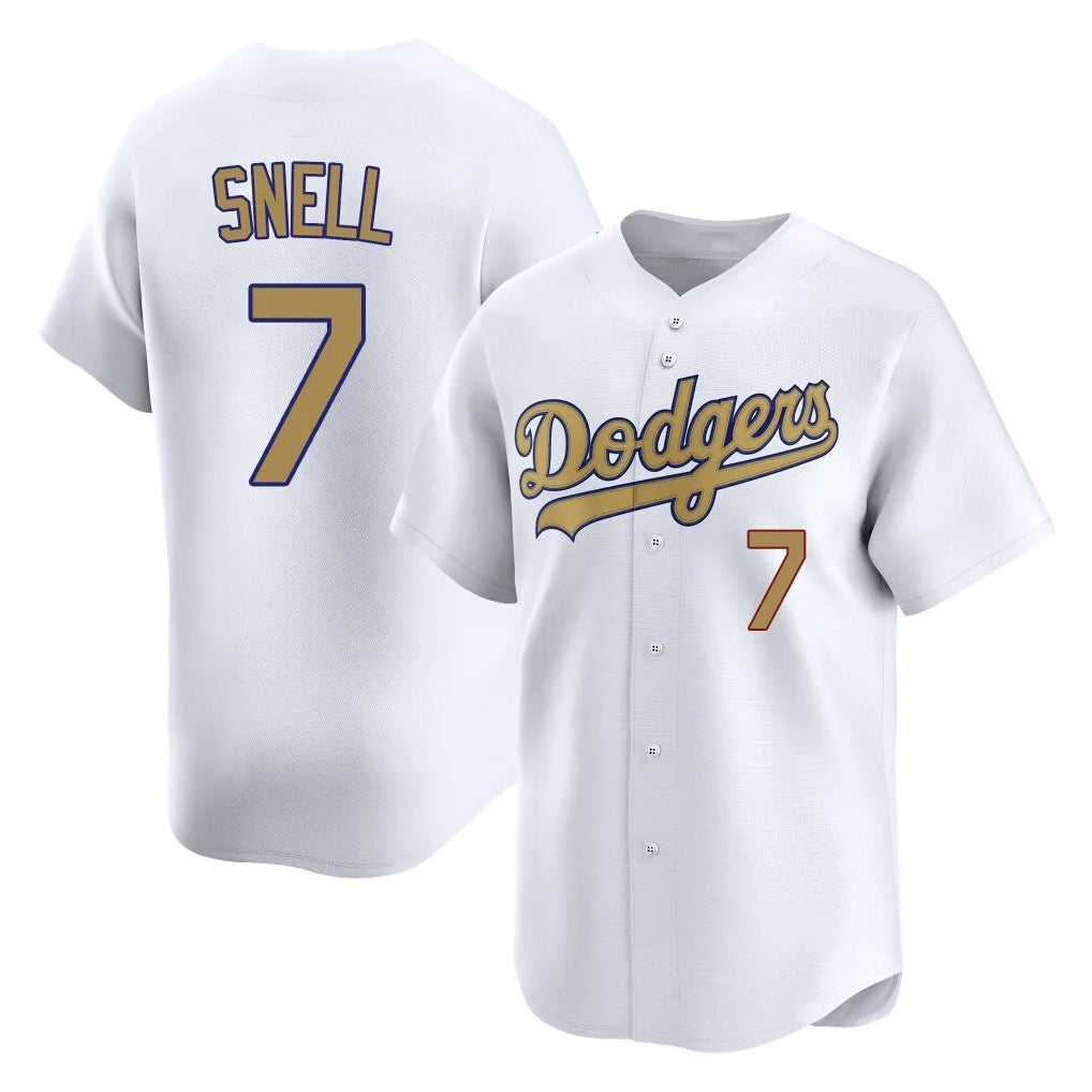 Kooe LA.Dodgers #7 Blake Snell Player Gold Collection Limited Home Stitched Jerseys