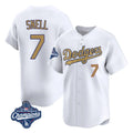 Kooe LA.Dodgers #7 Blake Snell Player Gold Collection Limited World Series Meet Home Stitched Jerseys