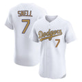 Kooe LA.Dodgers #7 Blake Snell Player Gold Limited Elite Home Stitched Jerseys