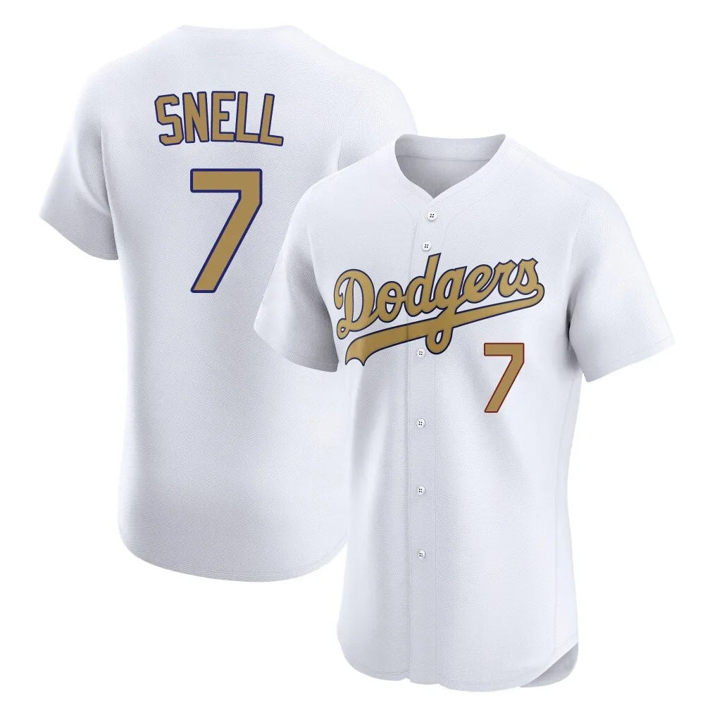 Kooe LA.Dodgers #7 Blake Snell Player Gold Limited Elite Home Stitched Jerseys