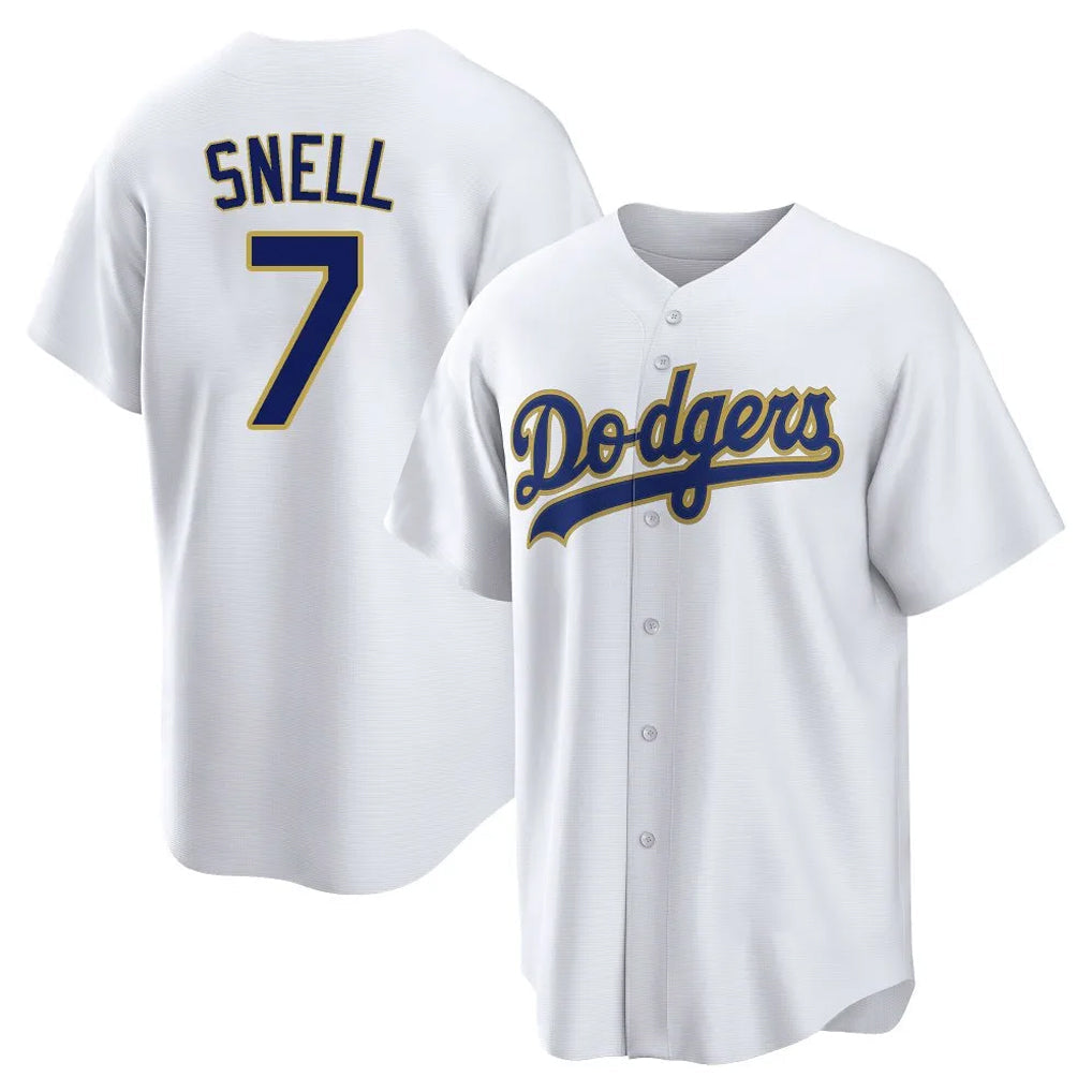 Kooe LA.Dodgers #7 Blake Snell Player Gold White 2026 Collection Stadium Game Stitched Jerseys