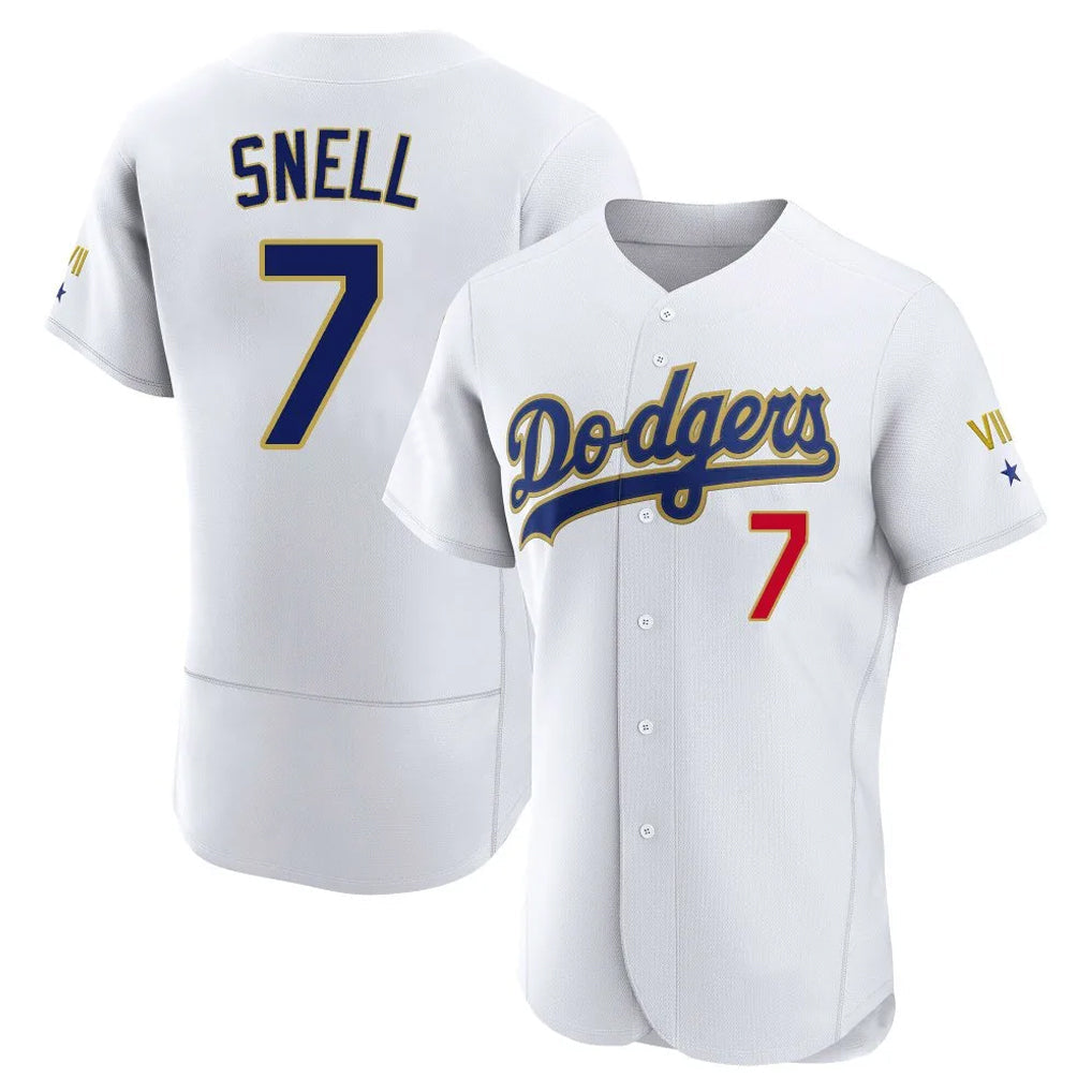 Kooe LA.Dodgers #7 Blake Snell Player Gold White 2026 Collection Stadium Limited Elite Stitched Jerseys