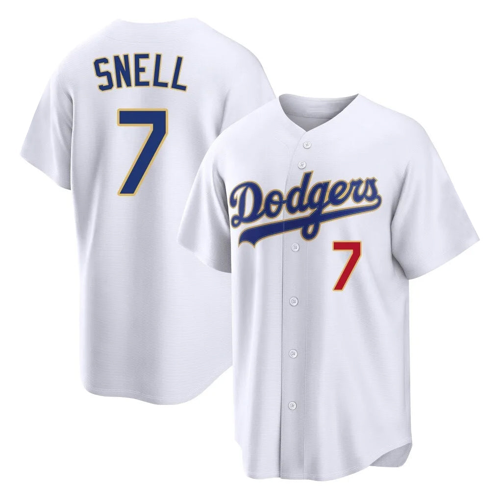 Kooe LA.Dodgers #7 Blake Snell Player Gold White 2026 Collection Stadium Limited Stitched Jerseys