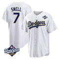 Kooe LA.Dodgers #7 Blake Snell Player Gold White World Series Home Game Stitched Jerseys