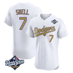 Kooe LA.Dodgers #7 Blake Snell Player Gold World Series Limited Elite Home Stitched Jerseys