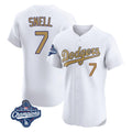 Kooe LA.Dodgers #7 Blake Snell Player Gold World Series Meet Limited Elite Home Stitched Jerseys