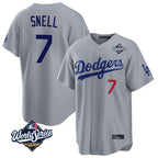 Kooe LA.Dodgers #7 Blake Snell Player Gray Game World Series Home Stitched Jerseys