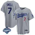 Kooe LA.Dodgers #7 Blake Snell Player Gray Game World Series Meet Home Stitched Jerseys