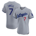 Kooe LA.Dodgers #7 Blake Snell Player Gray Limited Elite Home Stitched Jerseys
