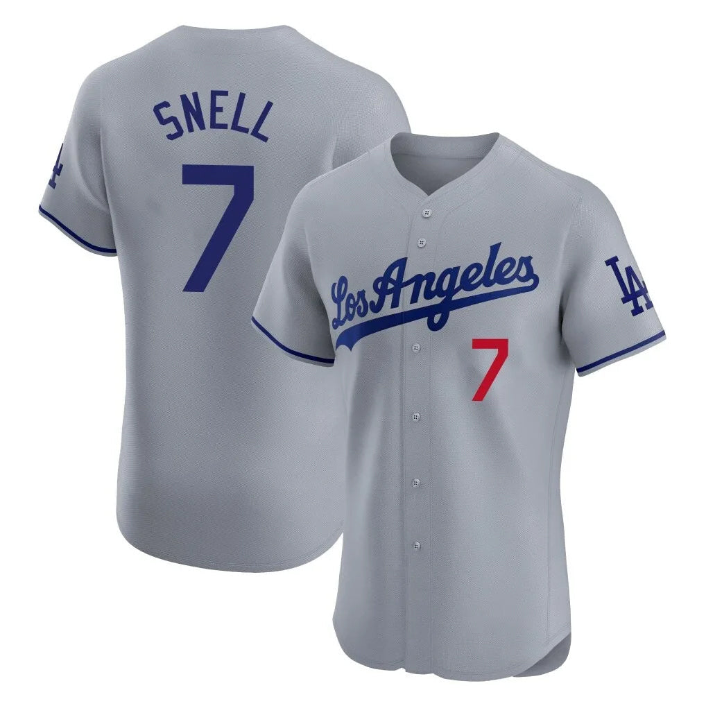 Kooe LA.Dodgers #7 Blake Snell Player Gray Limited Elite Home Stitched Jerseys