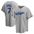 Kooe LA.Dodgers #7 Blake Snell Player Gray Road Game Stitched Jerseys