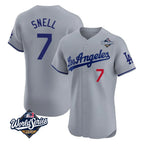 Kooe LA.Dodgers #7 Blake Snell Player Gray World Series Limited Elite Home Stitched Jerseys