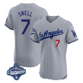 Kooe LA.Dodgers #7 Blake Snell Player Gray World Series Meet Limited Elite Home Stitched Jerseys