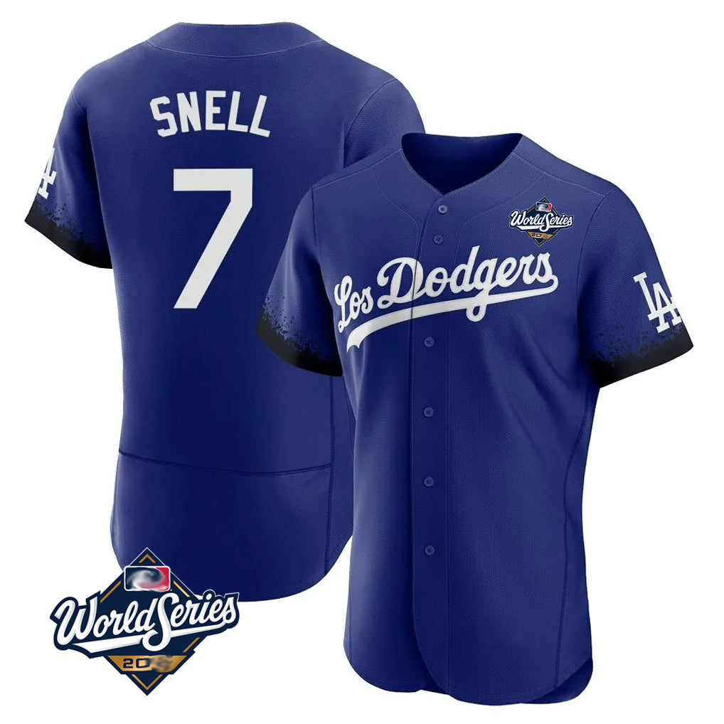 Kooe LA.Dodgers #7 Blake Snell Player Royal City Connect Elite World Series Home Stitched Jerseys