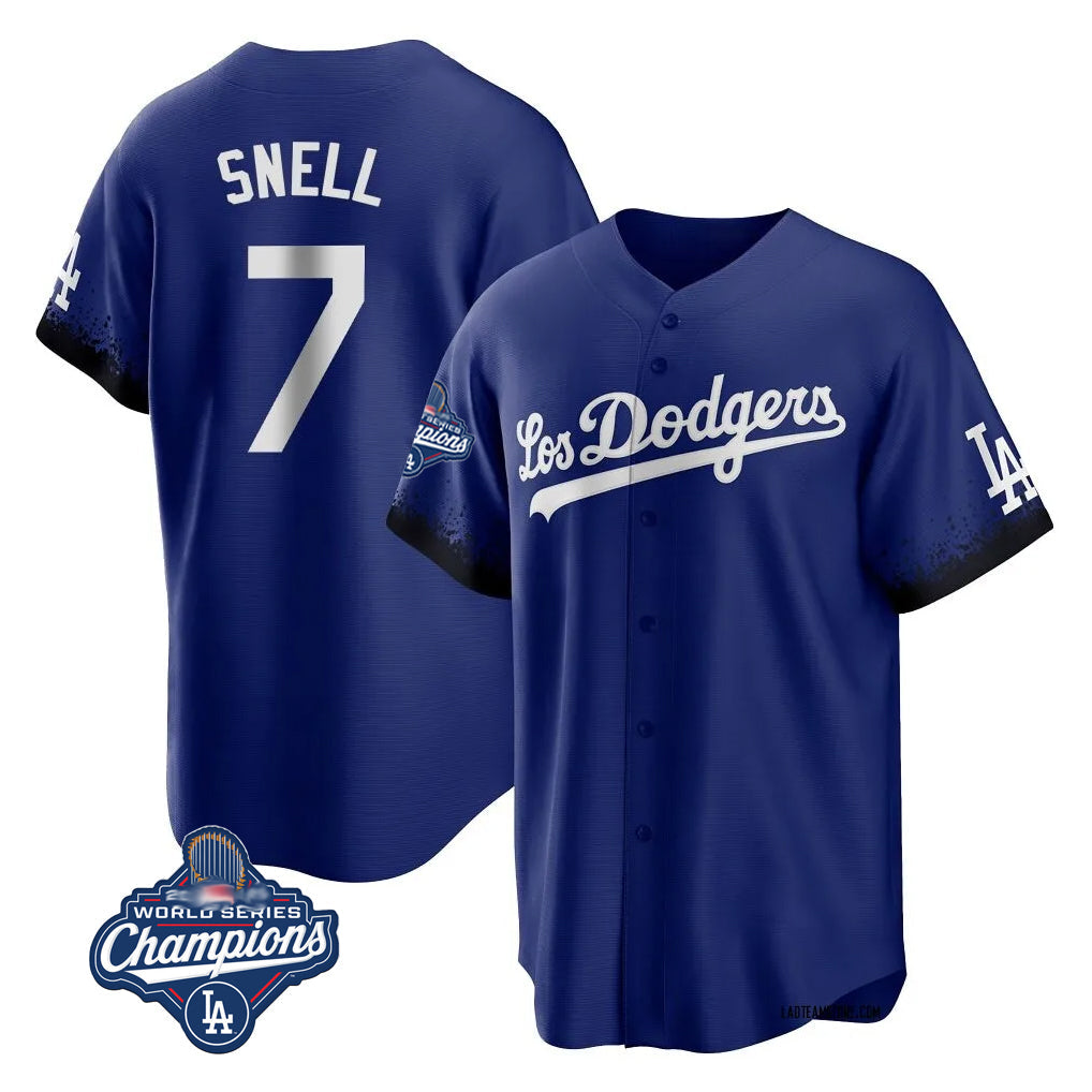 Kooe LA.Dodgers #7 Blake Snell Player Royal City Connect Game World Series Meet Stitched Jerseys