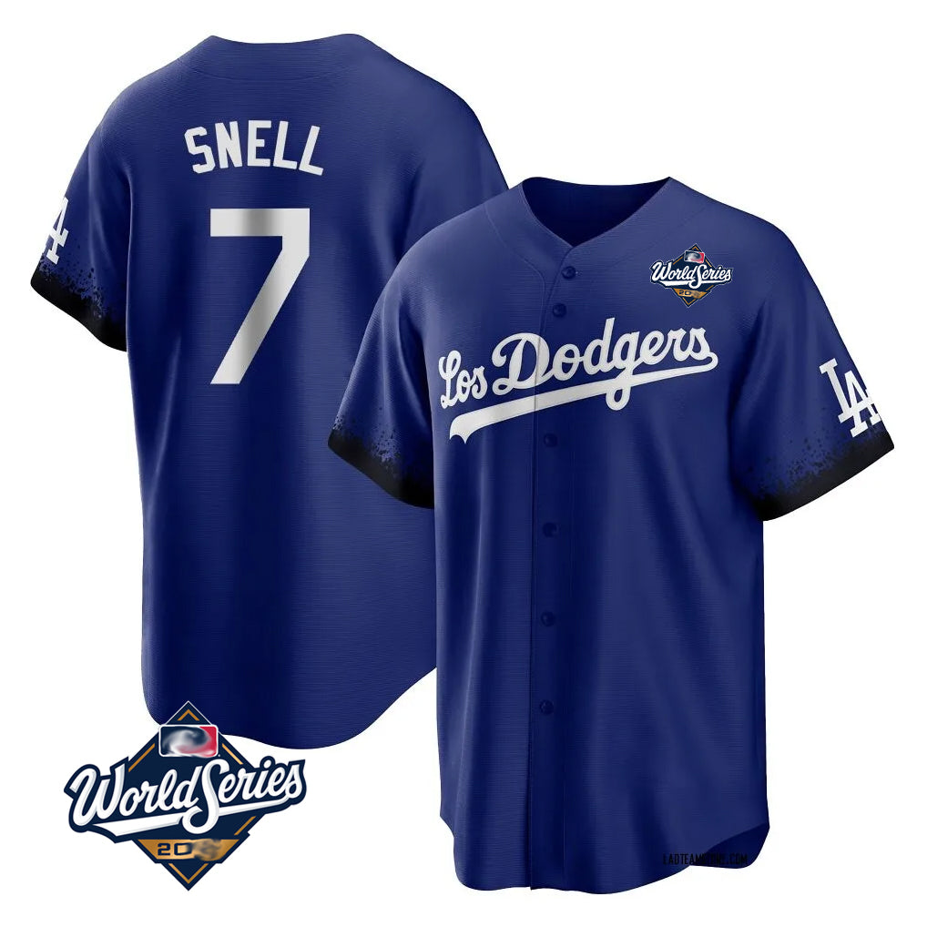 Kooe LA.Dodgers #7 Blake Snell Player Royal City Connect Game World Series Stitched Jerseys