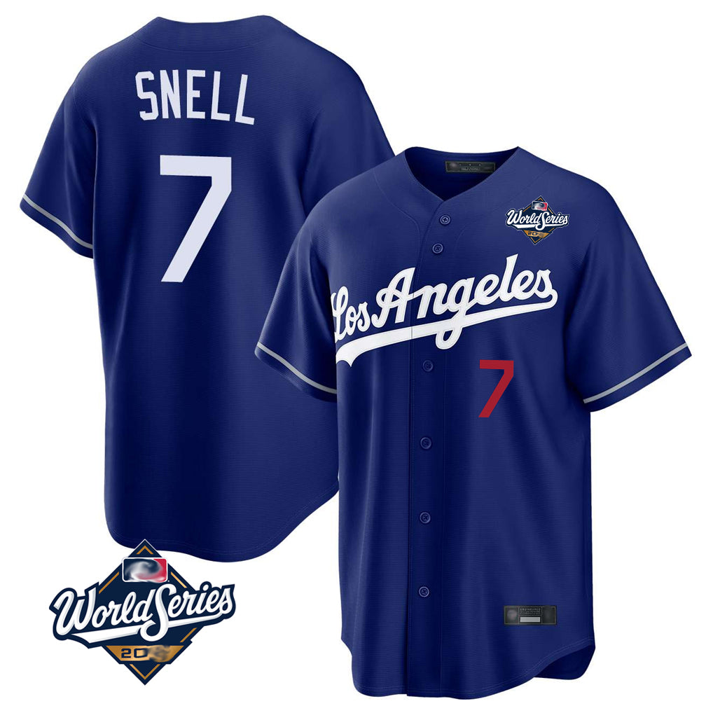 Kooe LA.Dodgers #7 Blake Snell Player Royal Game World Series Home Stitched Jerseys