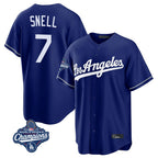 Kooe LA.Dodgers #7 Blake Snell Player Royal Game World Series Meet Stitched Jerseys
