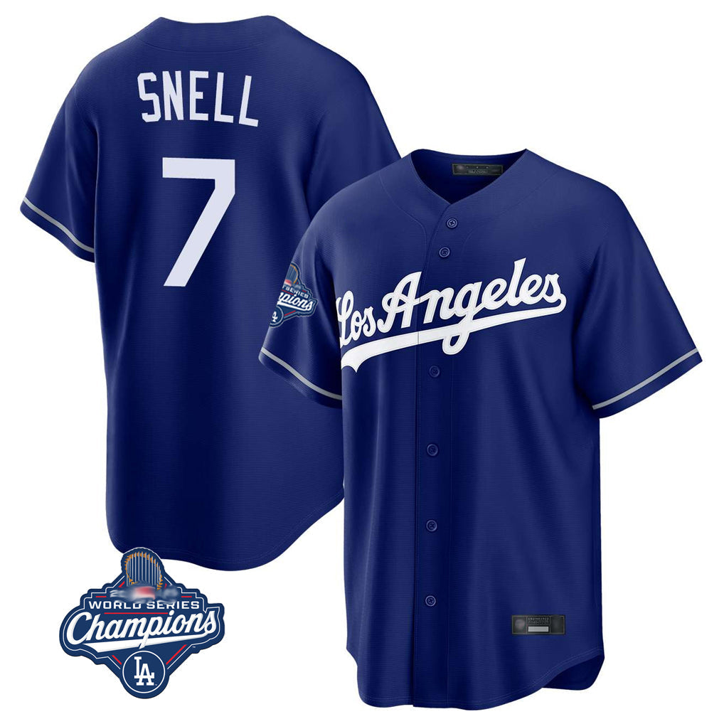 Kooe LA.Dodgers #7 Blake Snell Player Royal Game World Series Meet Stitched Jerseys