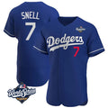 Kooe LA.Dodgers #7 Blake Snell Player Royal Limited Elite World Series Home Stitched Jerseys