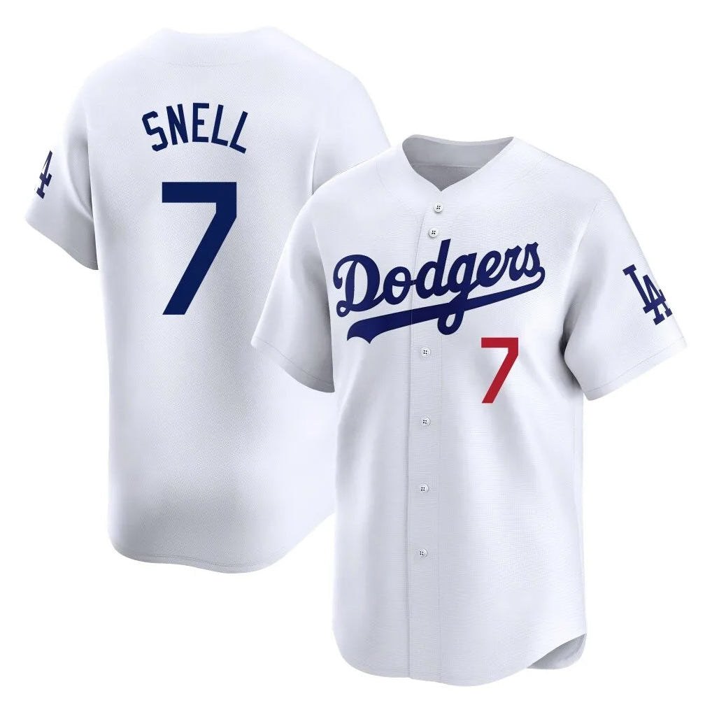 Kooe LA.Dodgers #7 Blake Snell Player White Game Limited Home Stitched Jerseys