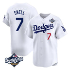 Kooe LA.Dodgers #7 Blake Snell Player White Game Limited World Series Home Stitched Jerseys