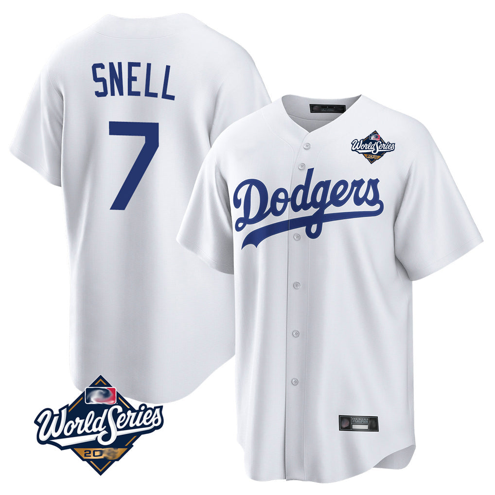 Kooe LA.Dodgers #7 Blake Snell Player White Game World Series Stitched Jerseys