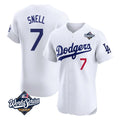 Kooe LA.Dodgers #7 Blake Snell Player White Limited Elite World Series Home Stitched Jerseys