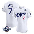 Kooe LA.Dodgers #7 Blake Snell Player White Limited Elite World Series Home Stitched Jerseys