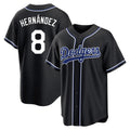 Kooe LA.Dodgers #8 Enrique Hern¨¢ndez Player Black Carbon Limited Home Stitched Jerseys