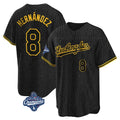 Kooe LA.Dodgers #8 Enrique Hern¨¢ndez Player Black Gold World Series Meet Limited Home Stitched Jerseys