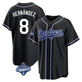 Kooe LA.Dodgers #8 Enrique Hern¨¢ndez Player Black World Series Meet Carbon Limited Home Stitched Jerseys