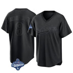 Kooe LA.Dodgers #8 Enrique Hern¨¢ndez Player Black World Series Meet Pitch Fashion T-shirt Stitched Jerseys