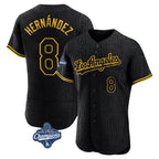 Kooe LA.Dodgers #8 Enrique Hern¨¢ndez Player Black World Series Meet Snake Skin City Limited Elite Home Stitched Jerseys