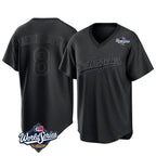 Kooe LA.Dodgers #8 Enrique Hern¨¢ndez Player Black World Series Pitch Fashion T-shirt Stitched Jerseys