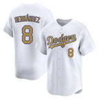 Kooe LA.Dodgers #8 Enrique Hern¨¢ndez Player Gold Collection Limited Home Stitched Jerseys