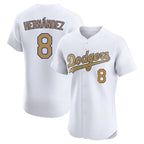 Kooe LA.Dodgers #8 Enrique Hern¨¢ndez Player Gold Limited Elite Home Stitched Jerseys