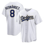 Kooe LA.Dodgers #8 Enrique Hern¨¢ndez Player Gold White 2026 Collection Stadium Game Stitched Jerseys