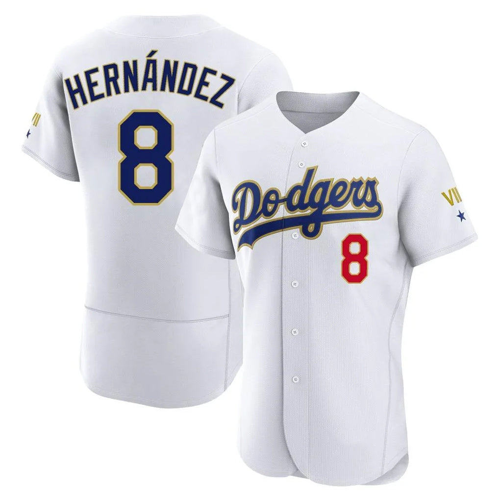 Kooe LA.Dodgers #8 Enrique Hern¨¢ndez Player Gold White 2026 Collection Stadium Limited Elite Stitched Jerseys