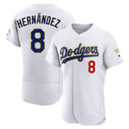 Kooe LA.Dodgers #8 Enrique Hern¨¢ndez Player Gold White 2026 Collection Stadium Limited Elite Stitched Jerseys