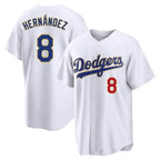 Kooe LA.Dodgers #8 Enrique Hern¨¢ndez Player Gold White 2026 Collection Stadium Limited Stitched Jerseys