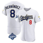 Kooe LA.Dodgers #8 Enrique Hern¨¢ndez Player Gold White World Series Meet 2026 Collection Stadium Limited Elite Stitched Jerseys