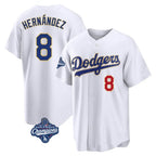 Kooe LA.Dodgers #8 Enrique Hern¨¢ndez Player Gold White World Series Meet 2026 Collection Stadium Limited Stitched Jerseys