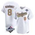 Kooe LA.Dodgers #8 Enrique Hern¨¢ndez Player Gold World Series Collection Limited Home Stitched Jerseys